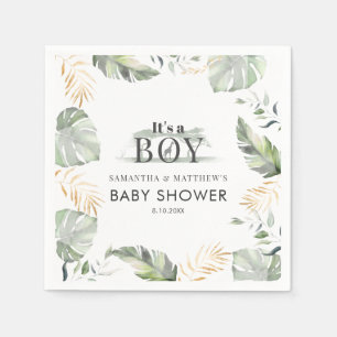Koppels Baby shower Oerwoud Dier Botanisch papier Servet
