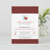 Koppels Baby Shower | Ribs & Bibs Kaart (Staand voorkant)