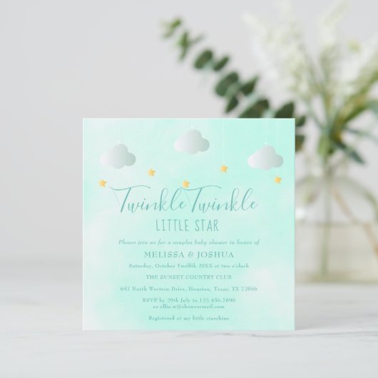 Koppels Baby shower Twinkle Twinkle Geslacht Neutr Kaart (Staand voorkant)