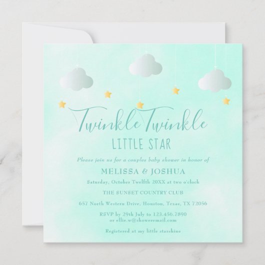 Koppels Baby shower Twinkle Twinkle Geslacht Neutr Kaart (Voorkant)