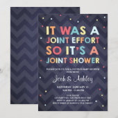 Koppels Baby shower uitnodiging Coed Shower Joint (Voorkant / Achterkant)