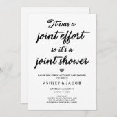 Koppels Baby shower uitnodiging Coed Shower Joint (Voorkant / Achterkant)