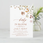 Koppels Baby shower Wildflower Baby in Bloom Kaart (Staand voorkant)