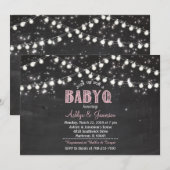 Koppels BabyQ BBQ Baby shower LichtenUitnodiging Kaart (Voorkant / Achterkant)