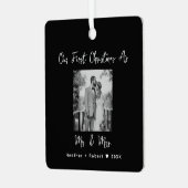 Koppels Bruiloft Gift Onze Eerste Kerstmis Getrouw Metalen Ornament (Voorkant links)