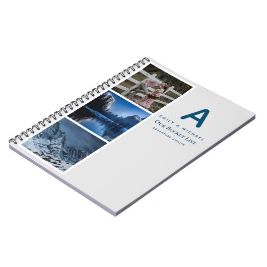 Koppels BUCKET LIST Foto Collage Pas getrouwd Jour Notitieboek (Linkerzijde)