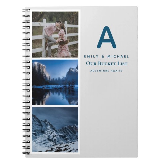 Koppels BUCKET LIST Foto Collage Pas getrouwd Jour Notitieboek (Voorkant)