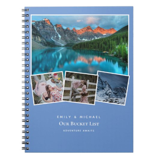 Koppels BUCKET LIST Foto Collage Pas getrouwd Jour Notitieboek (Voorkant)