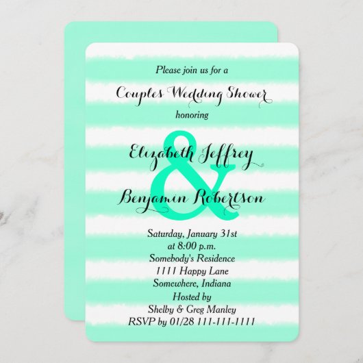 Koppels Coed Bruiloft Douche Uitnodiging Waterverf (Voorkant / Achterkant)