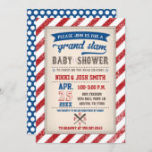 Koppels Coed Honkbal Baby shower Vintage Kaart (Voorkant / Achterkant)