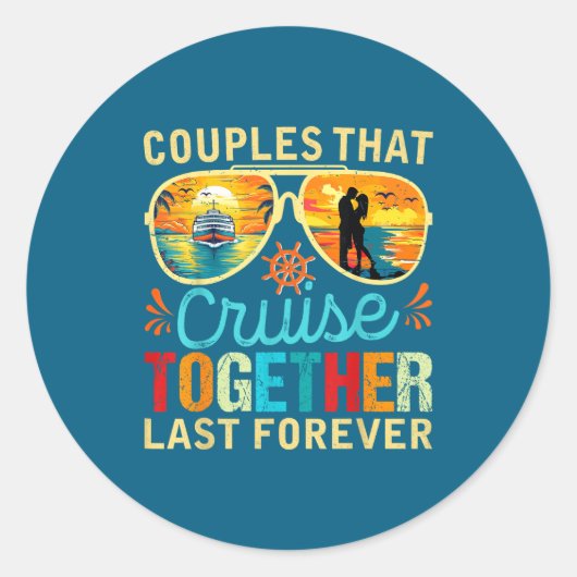 Koppels Cruisen Samen Blijven Samen Ronde Sticker (Voorkant)