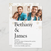 Koppels Definitie 2 Foto Gold Sneeuwkerst Feestdagenkaart (Voorkant / Achterkant)