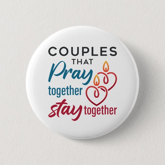 Koppels die samen bidden, blijven samen ronde button 5,7 cm (Voorkant)