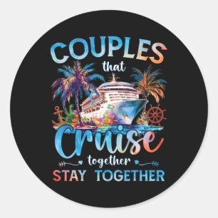 Koppels Die Samen Cruisen Blijven Samen Vakantie Ronde Sticker