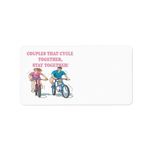 Koppels die samen fietsen etiket (Voorkant)