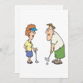 koppels die samen Golf blijven Kaart (Voorkant / Achterkant)