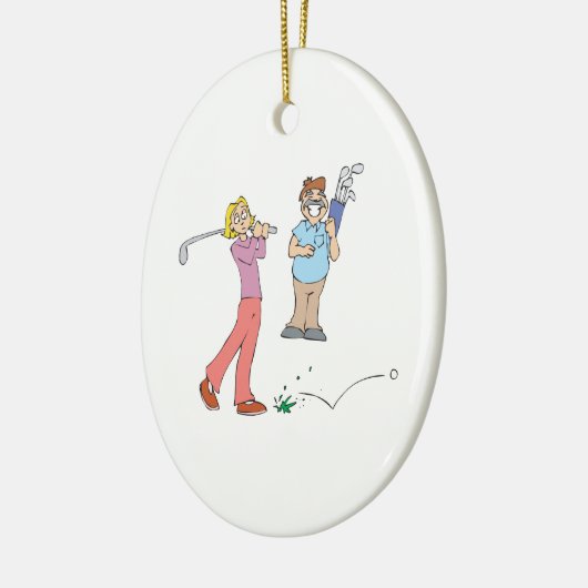 koppels die samen Golf blijven Keramisch Ornament (Links)
