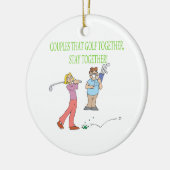 koppels die samen Golf blijven Keramisch Ornament (Links)