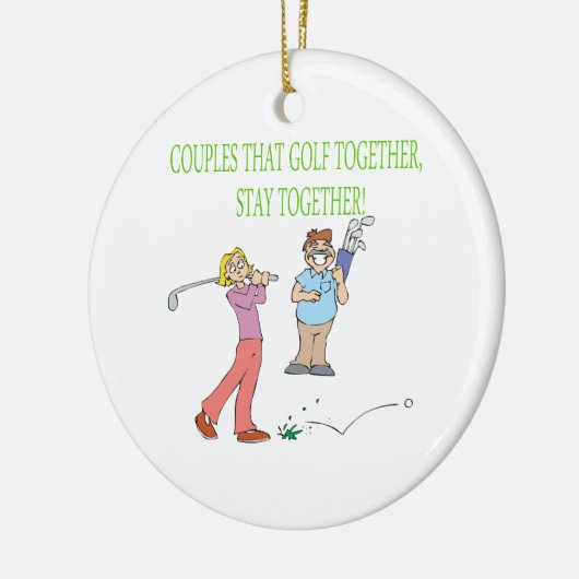 koppels die samen Golf blijven Keramisch Ornament (Links)