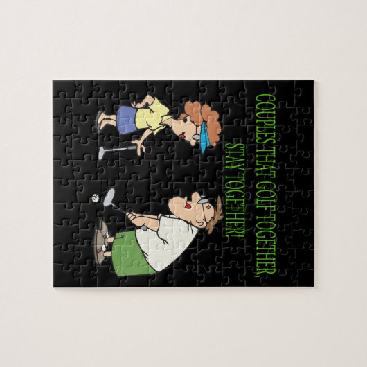 koppels die samen Golf blijven Legpuzzel (Horizontaal)