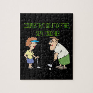 koppels die samen Golf blijven Legpuzzel