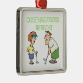 koppels die samen Golf blijven Metalen Ornament (Rechts)