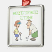 koppels die samen Golf blijven Metalen Ornament (Links)