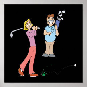 koppels die samen Golf blijven Poster
