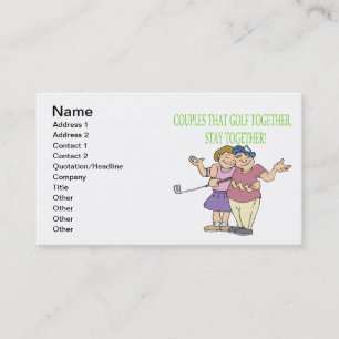 koppels die samen Golf blijven Visitekaartje