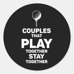 Koppels die samen golf spelen, blijven bij elkaar ronde sticker