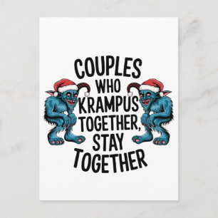 Koppels die samen Krampus vieren, blijven samen XM Feestdagenkaart