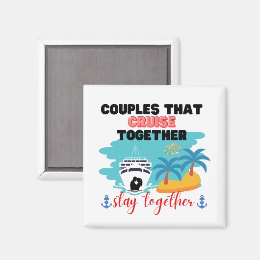Koppels die samen reizen blijven samen Anniver Magneet (Voorkant / Achterkant)