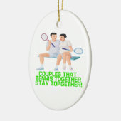koppels die samen Tennis Keramisch Ornament (Links)