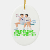 koppels die samen Tennis Keramisch Ornament (Voorkant)