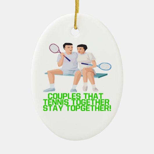 koppels die samen Tennis Keramisch Ornament (Voorkant)