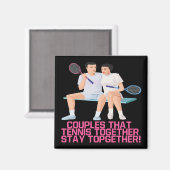 koppels die samen Tennis Magneet (Voorkant / Achterkant)