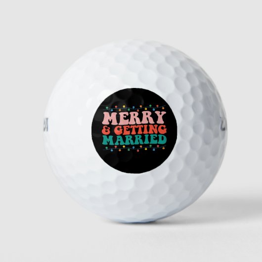 Koppels die trouwen met Kerstmis Groovy Golfballen (Voorkant)