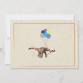 Koppels Dinosaur Baby shower Is Een Jongensblauw U Kaart (Achterkant)