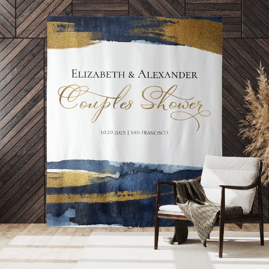 Koppels Douche Achtergrond | Blauwe Waterverf Abst Wandkleed