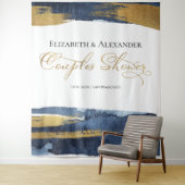 Koppels Douche Achtergrond | Blauwe Waterverf Abst Wandkleed (In situ)