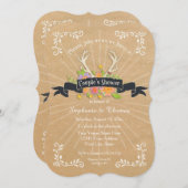 Koppels Douche Antler Wildflower Starburst Rustiek Kaart (Voorkant / Achterkant)