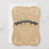 Koppels Douche Antler Wildflower Starburst Rustiek Kaart (Voorkant)