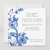 Koppels Douche Blauw Aziatisch China Bloemen Water Kaart (Voorkant)