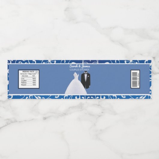 Koppels Douche Bruiloft Favor Water Fles Labels Waterfles Etiket (Enkel label)