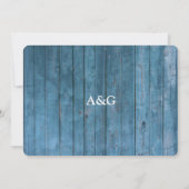 Koppels douche Citroenen en blauw hout Uitnodiging (Achterkant)