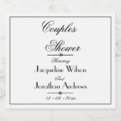 Koppels Douche Eenvoudige Elegante Script Namen Ch Sparkling Wijnetiket (Enkel label)