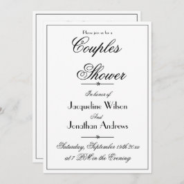 Koppels Douche Elegant Chique Wit Custom Kaart