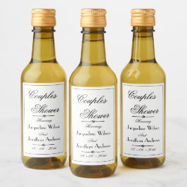 Koppels Douche Elegant Script Namen Schattig Mini Wijn Etiket