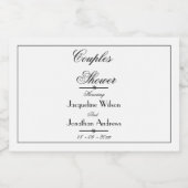 Koppels Douche Elegante Script Namen Schattig Mini Sparkling Wijnetiket (Enkel label)
