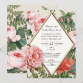 Koppels Douche  Engels Bloemen Roos Goud Kaart (Voorkant / Achterkant)